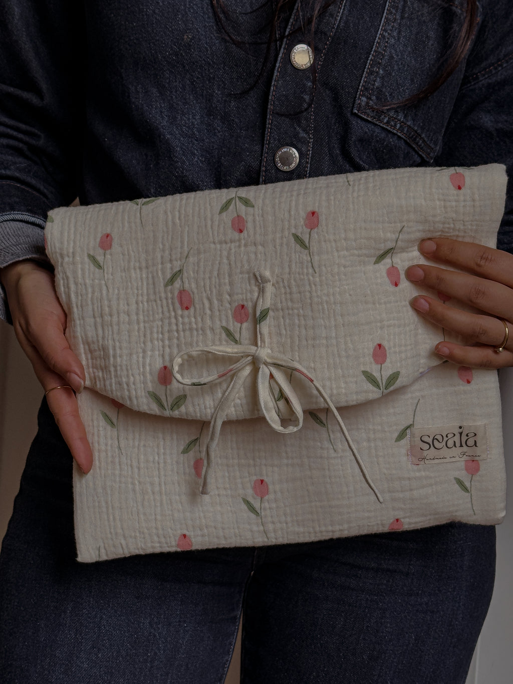 Pochette ordinateur⎪Flora Vichy Retro